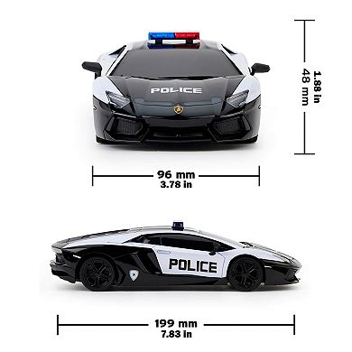 CMJ RC Cars Lamborghini Aventador Police Car Remote Control Vehicle 1:24 Scale