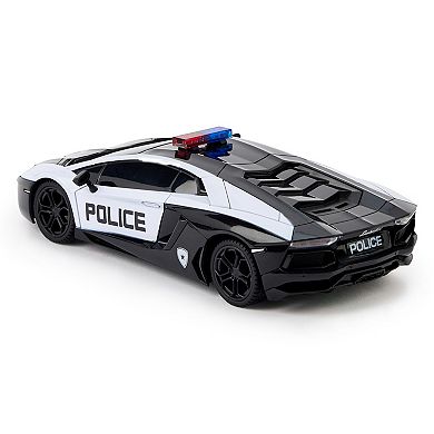 CMJ RC Cars Lamborghini Aventador Police Car Remote Control Vehicle 1:24 Scale