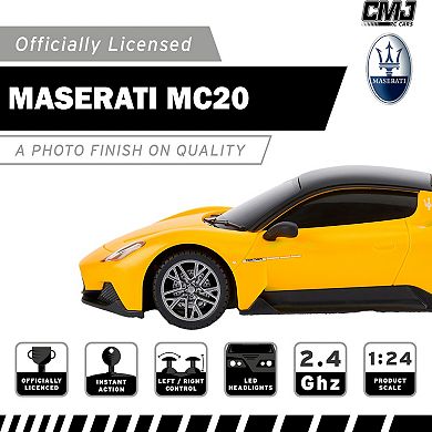 CMJ RC Cars Maserati MC20 1:24 Scale Remote Control Vehicle with LED Headlights