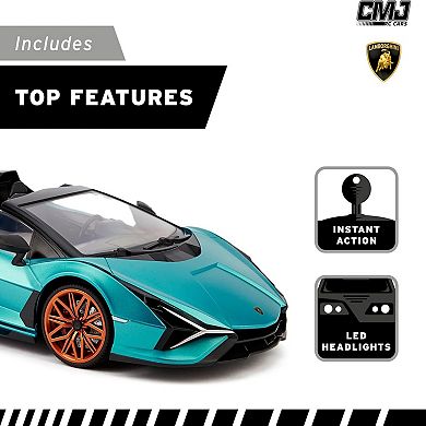 CMJ RC Cars Lamborghini Sián FKP 37 Remote Control Vehicle with LED Headlights