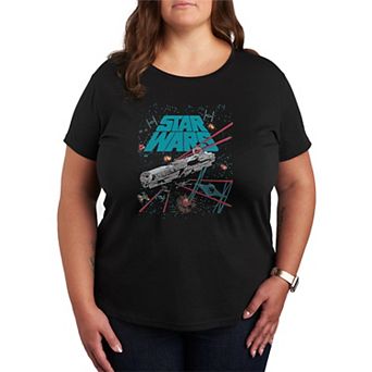 Plus Size Star Wars Ships Distressed Graphic Tee