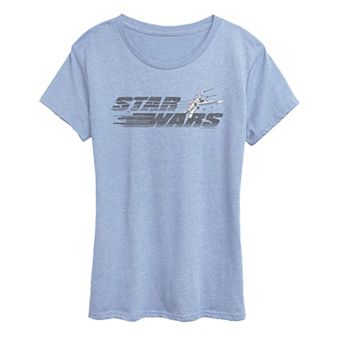 Women's Star Wars Logo X-Wing Distressed Graphic Tee