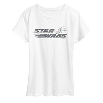 Women's Star Wars Logo X-Wing Distressed Graphic Tee