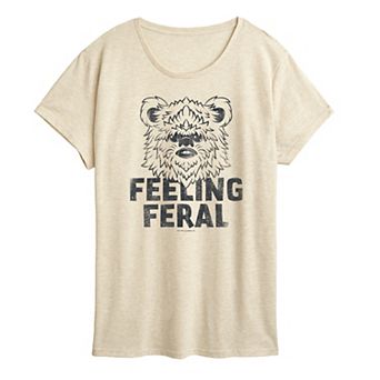 Women's Star Wars Feeling Feral Ewok Distressed Graphic Tee