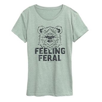 Women's Star Wars Feeling Feral Ewok Distressed Graphic Tee
