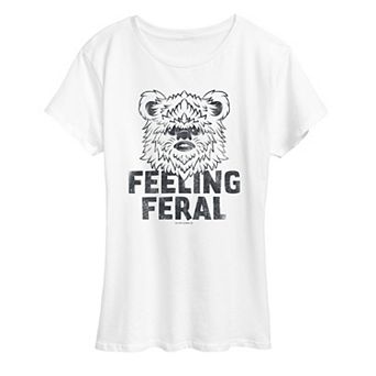 Women's Star Wars Feeling Feral Ewok Distressed Graphic Tee