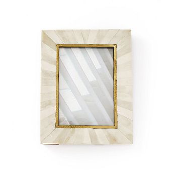 Mukhendu 5x7 Picture Frame - Bone, Brass Inlay