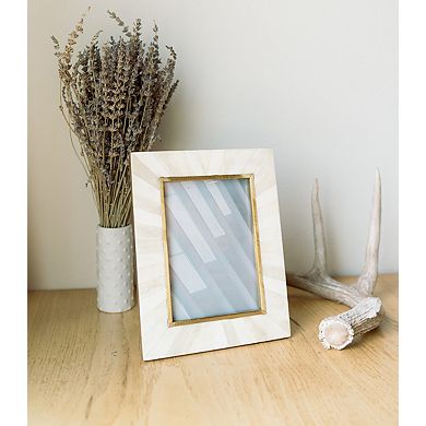 Mukhendu 5x7 Picture Frame - Bone, Brass Inlay