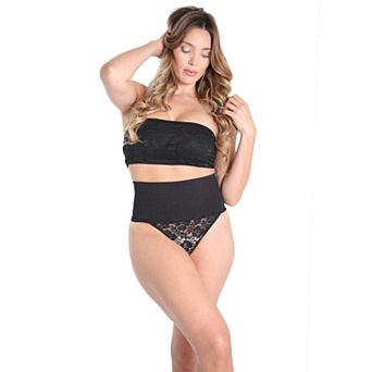 High-waisted Lace Seamless Shaping Thong