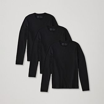 Cool Stretch Long Sleeve Crew Undershirt 3-Pack Made With Organic Cotton