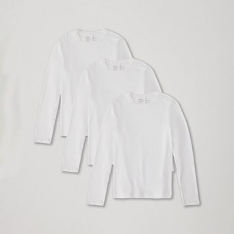 Cool Stretch Long Sleeve Crew Undershirt 3-Pack Made With Organic Cotton