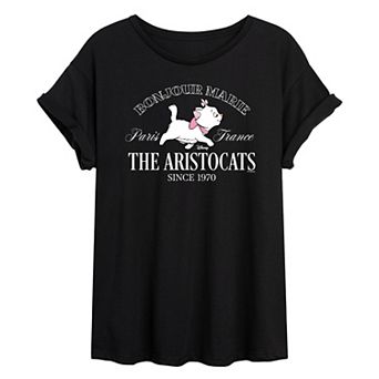 Juniors' Disney's The Aristocats Bonjour Marie Oversized Tee