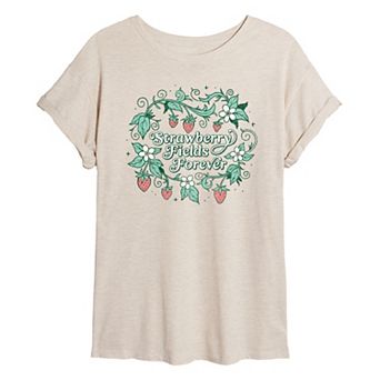 Juniors' The Beatles Strawberry Fields Oversized Tee