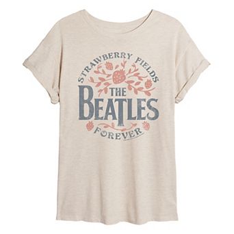 Juniors' The Beatles Strawberry Fields Forever Oversized Tee