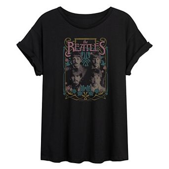 Juniors' The Beatles Group Vintage Oversized Tee