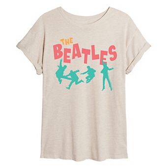 Juniors' The Beatles Silhouettes Oversized Tee