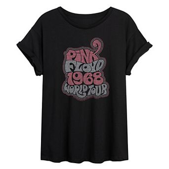 Juniors' Pink Floyd Groovy Retro Oversized Tee