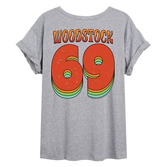 Juniors' Woodstock 69 Graphic Oversized Tee