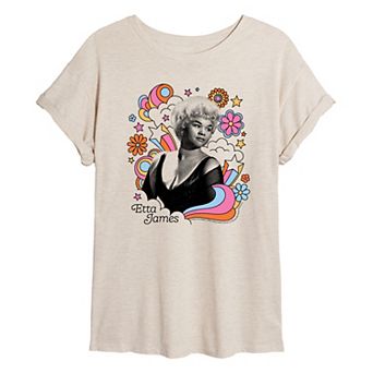 Juniors' Etta James Groovy Icons Oversized Tee