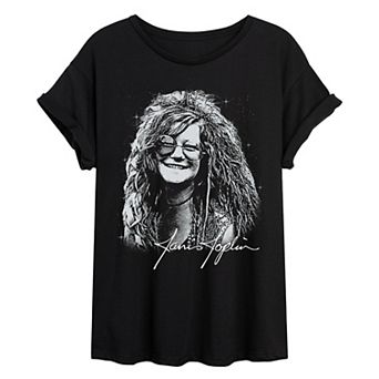 Juniors' Janis Joplin Oversized Tee