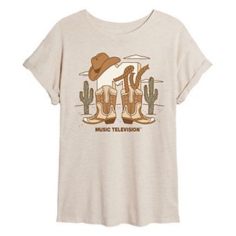 Juniors' MTV Cowboy Logo Graphic Tee