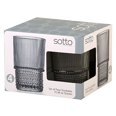 Home Essentials 4-Piece Sotto Highball Glass Set
