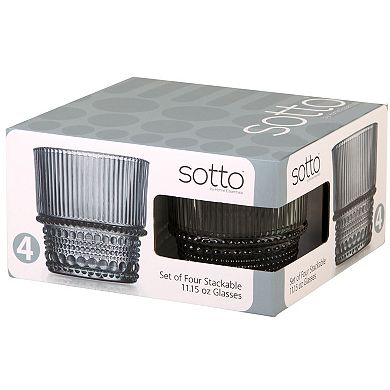 Home Essentials 4-Piece Sotto Double Old Fashioned Glass Set