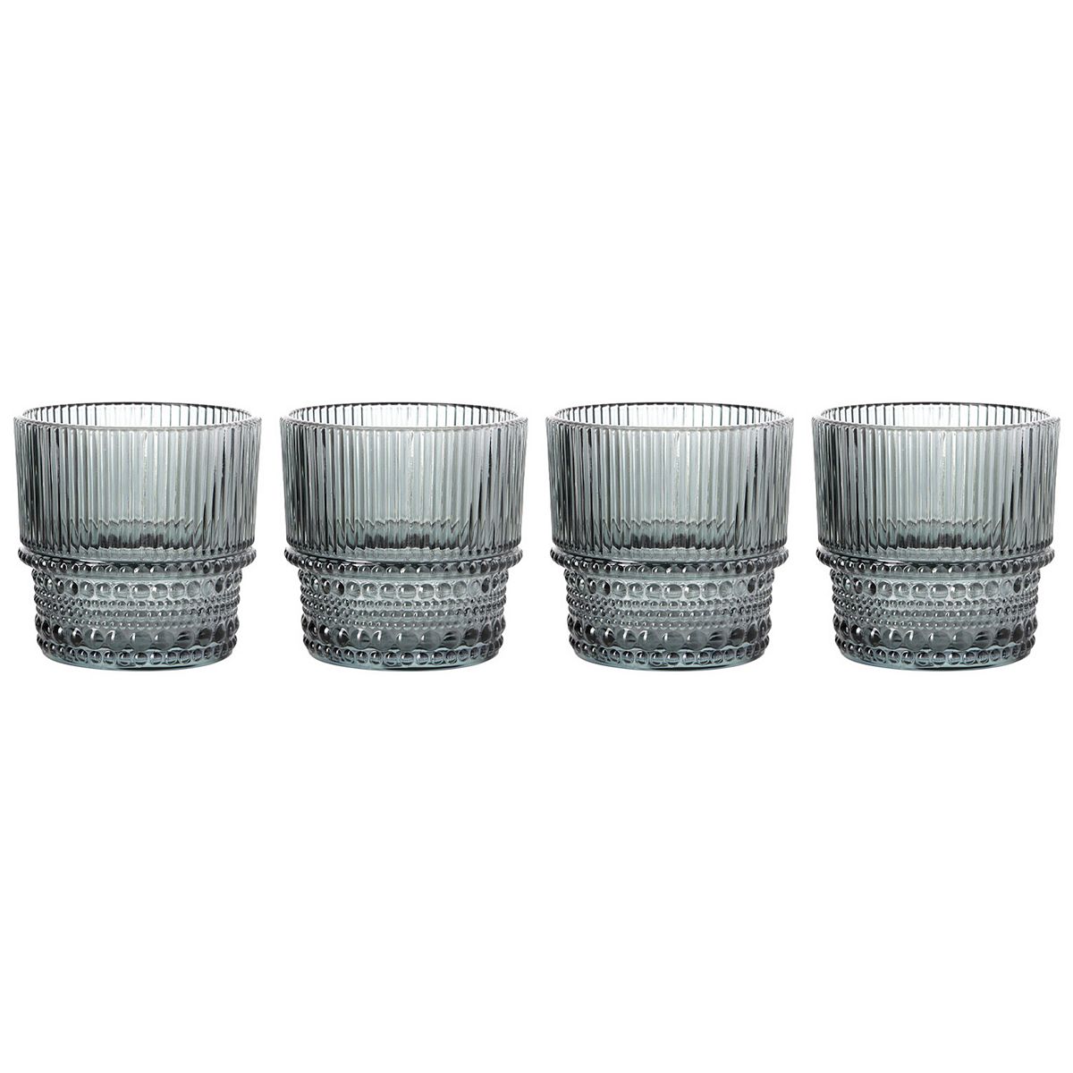 Home Essentials 4-Piece Sotto Double Old Fashioned Glass Set - Blue