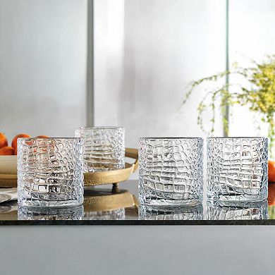 Home Essentials 4-Piece Autobiography Double Old Fashioned Glass Set