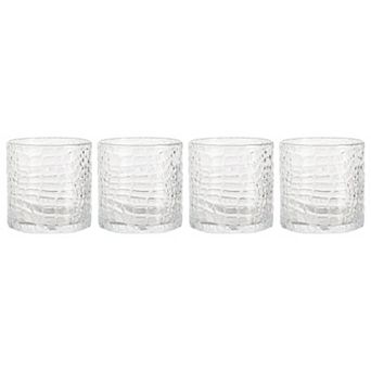 Home Essentials 4 pc Autobiography Double Old Fashioned Glass Set