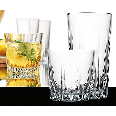 Home Essentials 16 pc Black Bar Diamante Glassware