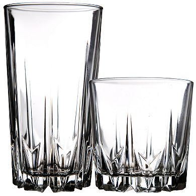 Home Essentials 16 pc Black Bar Diamante Glassware