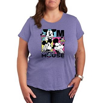 Plus Size Disney's Mickey Mouse Retro Grid Graphic Tee