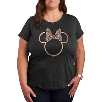 Plus Size Disney's Minnie Mouse Leopard Print Graphic Tee