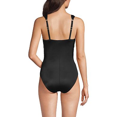 Women's Lands' End Smoothing Sweetheart Shirred One-Piece Swimsuit