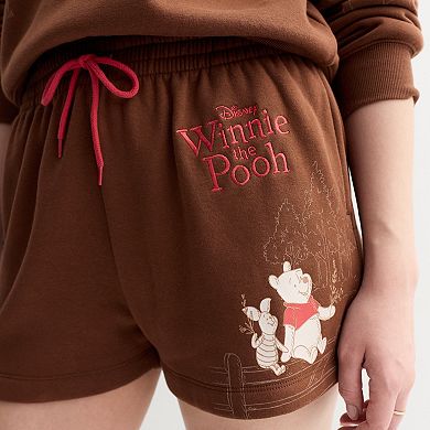 Juniors' Disney’s Winnie the Pooh Graphic Pull-On Shorts