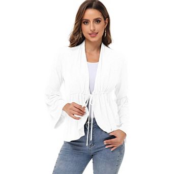 Women's Casual Lightweight Ruffles Flare Sleeve Cardigan