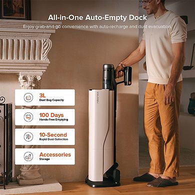 Roborock H60 Hub Ultra Cordless Vacuum Cleaner with Auto-Empty Dock & 90-Min Runtime