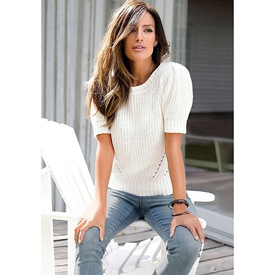 Lascana Women's Knitted Short Sleeve Sweater