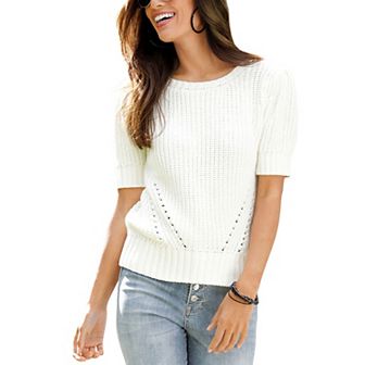 Lascana Women's Knitted Short Sleeve Sweater