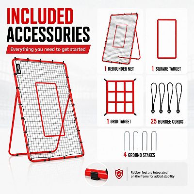 Zealfeel Volleyball Rebounder 4x7FT, 6-Angle Adjustable Bounce