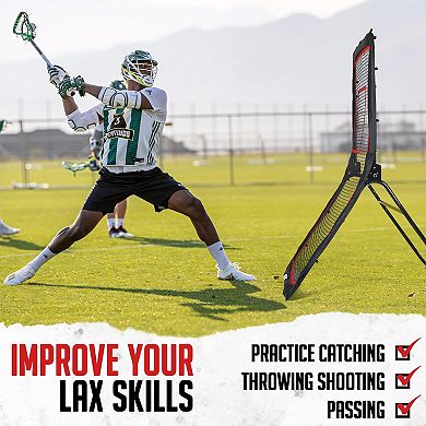 Lacrosse Rebounder 4x6FT with 5 Angles, Target Strip & Net for Lax, Soccer, Baseball Practice