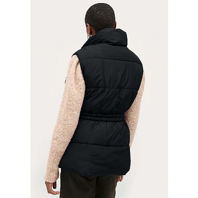 ellos Plus Size Puffer Vest With Elastic Waist