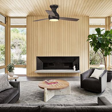 48" Bronze 3-Blade Integrated LED Flush Mount Ceiling Fan with Remote