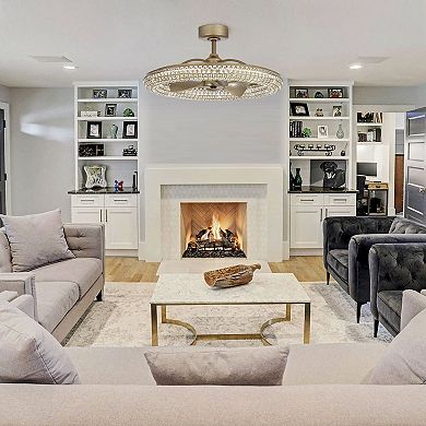 33-in Antique Bronze 3-Blade Crystal LED Ceiling Fan with Remote