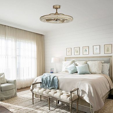 33-in Antique Bronze 3-Blade Crystal LED Ceiling Fan with Remote