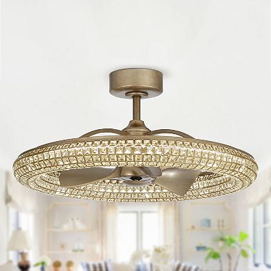 33-in Antique Bronze 3-Blade Crystal LED Ceiling Fan with Remote