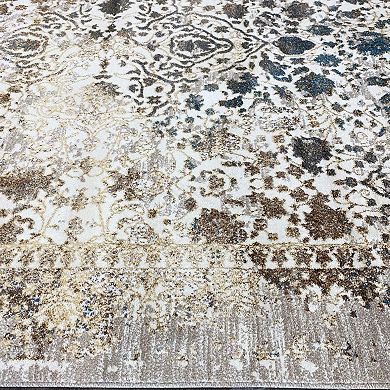 Luxe Weavers Distressed Floral Area Rug
