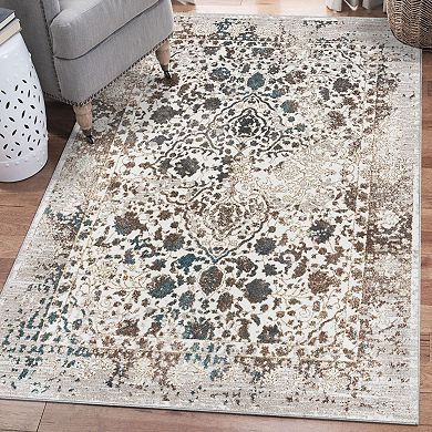 Luxe Weavers Distressed Floral Area Rug