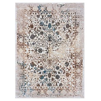 Luxe Weavers Distressed Floral Area Rug